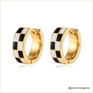 Small Hoop Cartilage Earrings Hypoallergenic Gold Silver Tone Enamel